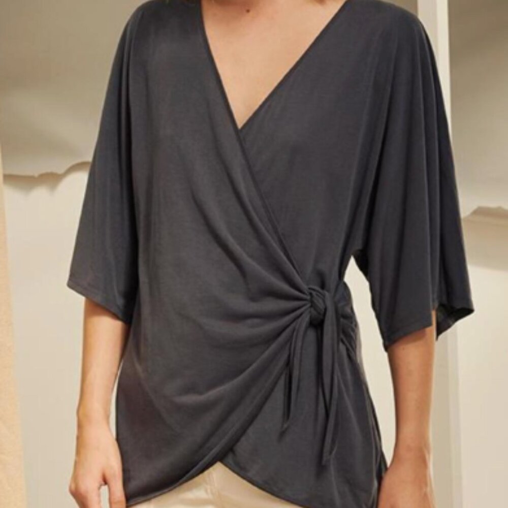 Charli Brielle Kimono Top - Charcoal